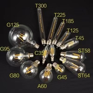Bombilla LED de Filamento Transparente A60 G45 G80 G95 G125, Base E14 <span class=keywords><strong>E27</strong></span>, 1w 2w <span class=keywords><strong>4w</strong></span>, Bombilla Decorativa Vintage de Filamento LED - Product Image 6