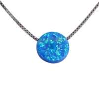 925 Sterling Silver Evil Eye Ocean Blue Opal Bijoux Pendentif Protection Charme Amulette Collier avec Croissant de Lune Abalone Shell