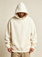 Sweat à capuche unisexe en molleton français 100% coton, poids lourd 380 GSM, streetwear, impression de logo personnalisé pour hommes et femmes