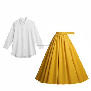 2025 Voorjaar/Zomer Dames Hoge Taille Geplooide Lange Rok - Europese Amerikaanse Stijl Formele Paraplurok met Gedrapeerd Paneelontwerp - Product Image 2