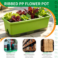 Jardinière carrée en PP avec trous de drainage et système d'auto-arrosage pour légumes, herbes et fleurs - Utilisation au sol, sur balcon ou dans un jardin - Capacité de 16,8 L