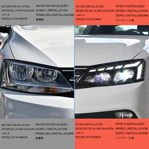 RS5 diseño estilo LED Auto montaje faro actualización DRL para <span class=keywords><strong>Jetta</strong></span> Sagitar <span class=keywords><strong>2012</strong></span>-2018 lente bifocal 6000K Gran oferta Coche - Product Image 3