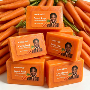 Natural Carrot Whitening <b>Soap</b> Bar 200g Low MOQ Private Label For Dark Skin Hyperpigmentation Glow <b>Soap</b> - Product Image 2