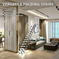 Escalier escamotable pliable multifonctionnel en acier au carbone noir et aluminium, épaissi, invisible, pour intérieur, appartements