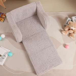 Canapé pour enfants avec design rabattable, en sherpa, sûr et fiable, fauteuil de jeu doux pour les tout-petits et les enfants - Product Image 2