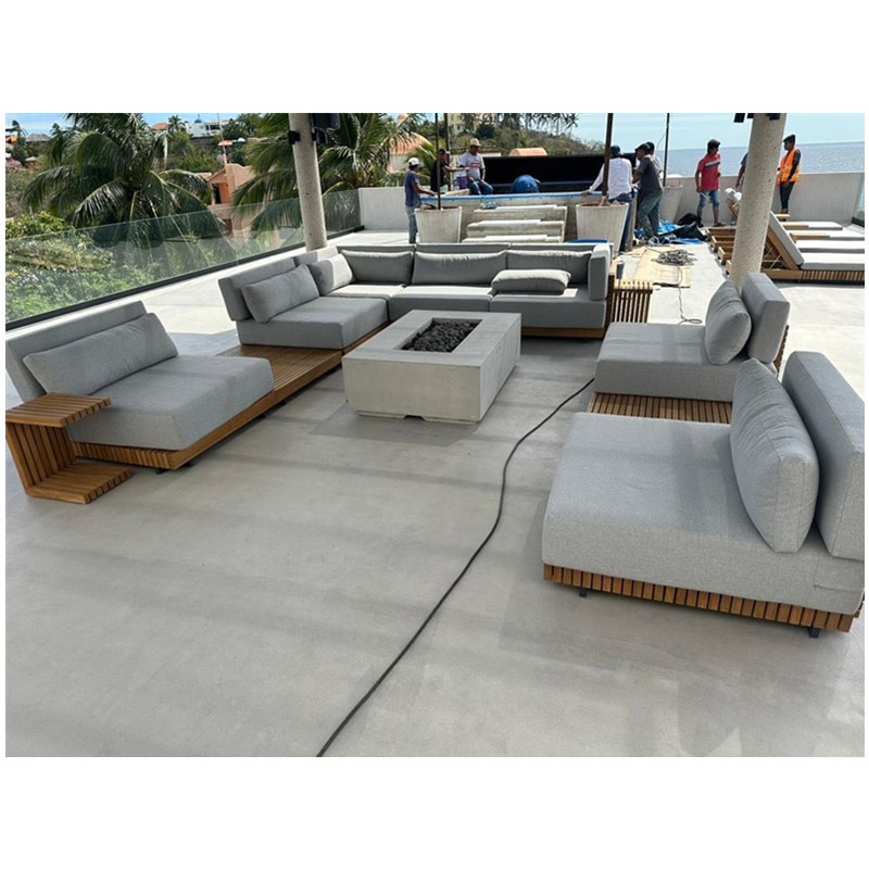 New Style Modern Luxury outside Outdoor Furniture Teak patio furniture  Garden Sofa Set