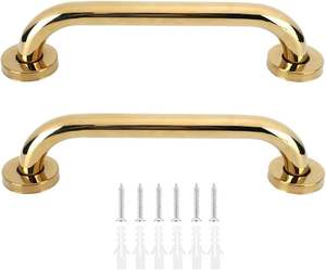 ราวจับฝักบัวสแตนเลสสตีลสีทองกันลื่นขนาด12นิ้วสำหรับใช้ในห้องน้ำราวจับเพื่อความปลอดภัยในห้องน้ำ - Product Image 1