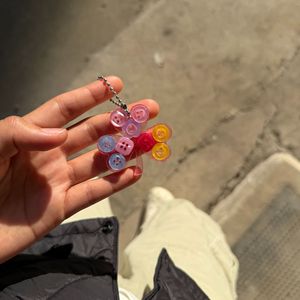 <span class=keywords><strong>AM</strong></span> Ins Pendentif Bouton Créatif Porte-clés Élégant Trèfle à Quatre Feuilles Étoile Cœur Breloque de Sac - Product Image 4