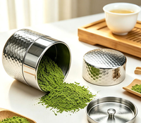 Nouvelle boîte à thé martelée en acier inoxydable 304, double couche scellée, pour poudre de Matcha, anti-humidité, portable, pour le thé et le stockage