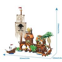 31002 Portique de chantier naval pirate, modèle de construction en plastique ABS, compatible avec les briques et les bateaux
