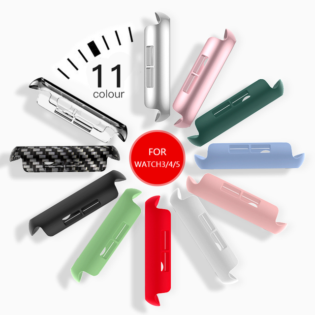 Full Cover for Apple Watch Series 6 5 4 3 2 1 Plastic Bumper Hard Frame Case With Glass Film for IWatch Screen Protector