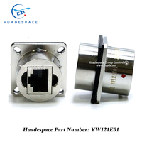 Connecteur RJ45 circulaire à baïonnette YW121E01 YW12E01-L en acier inoxydable passivé, étanche IP67, 500 cycles
