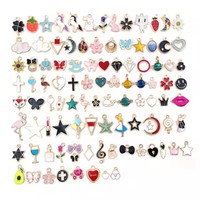 Lots en Gros de Breloques et Pendentifs en Émail Plaqué Or Assorties pour Fabrication de Bijoux DIY Colliers, Bracelets et Boucles d'Oreilles