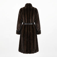 Manteau long en fausse fourrure tissée écologique pour femme Zeyu, avec ceinture, chaud, hiver, duveteux, coupe-vent, élégant, épais, taille ajustable, ODM/OEM