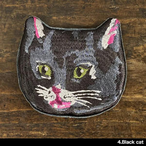 Porte-monnaie en tissu brodé avec illustration de chat Nathalie Le Let, style japonais, visage de chat, dessin animé, mignon, petit sac de rangement - Product Image 6