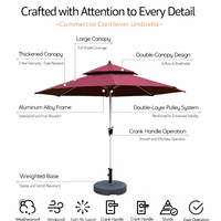 Parasol de marché extérieur Meiqi, grand modèle avec mât central, protection solaire pour jardin, parasol commercial, imperméable, pliable, en alliage d'aluminium