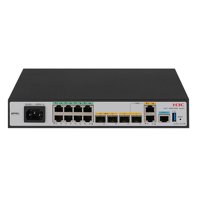 New Original H3C MSR1008 Enterprise Router SDN Dual 10GE WAN Ports 4-Core 1.6GHz CPU Multi-Gig LAN Ports for Business Networks