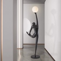 Lampe sur pied LED créative verticale en forme de sculpture humaine, design artistique postmoderne pour bureau, hall d'exposition