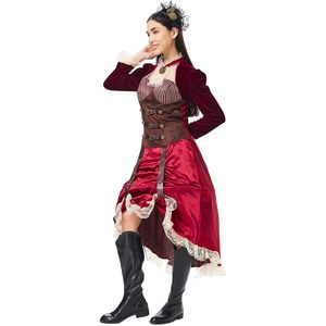 ชุดคอสเพลย์สตีมพังก์สำหรับผู้หญิง ชุดกำมะหยี่สไตล์เรอเนซองส์ ชุดโจรสลัดยุคกลาง ชุดคอสเพลย์ฮาโลวีน - Product Image 2