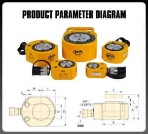 Rsm-50กระบอกเหล็กไฮดรอลิกบางพิเศษ5-100ตันเทียบเท่ากับ enerpac ไฮดรอลิกด้านบน0กก. - Product Image 2