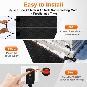 Sistema de alfombrillas calefactoras eléctricas flexibles para exteriores del fabricante 220V/110V almohadilla de fusión de nieve de goma antideslizante para exteriores 25*75cm individual - Product Image 4