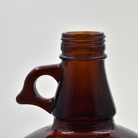 Bouteille de vin ambrée de 4 litres (1 gallon) – Growler de vin de Californie en verre, grande capacité, avec bouchon à vis et poignée