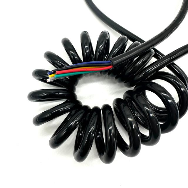 3Core 2.5mm² PVC Insulated Copper Coiled Power Extension 1m Spring Spiral Cable for Building & Heating Applications