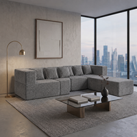 Canapé-lit sectionnel convertible multiplace en forme de L, en tissu moderne avec rembourrage en mousse, pour salon d'appartement, vente en gros usine