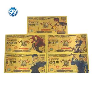 Cartes de collection Manga Fate/stay-night Fate/UBW Personnage <span class=keywords><strong>Emiya</strong></span> Shirou Saber Lancer Gilgamesh Billet de banque japonais en or Anime - Product Image 1