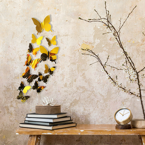 Adesivi Murali 3D a Specchio PVC a Forma di Farfalla, Decorazioni Fai-<span class=keywords><strong>da</strong></span>-Te per Matrimoni, Feste e Casa, 12 Pezzi - Product Image 3