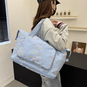 PASUXI Lässige Polyester-Reisetasche mit Reißverschluss, Große Kapazität, Faltbare Wochenendtasche, Leichte Sporttasche, Wasserdichte Gepäcktasche - Product Image 5