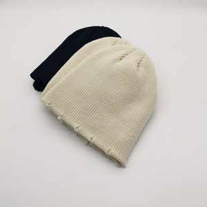 Y2K Gorro cálido de esquí de punto desgastado Gorro de invierno con borde roto para hombre y mujer Gorro frío - Product Image 4
