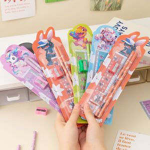 Juego de cinco lápices de dibujos animados para niños, material de papelería para dibujar, 3-6 años, material plástico unisex - Product Image 2