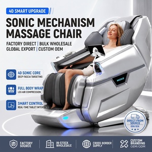Fauteuil de massage robotisé à ondes soniques de luxe haut de gamme avec massage des jambes avancé, position assise et allongée la plus confortable pour le corps entier - Product Image 1