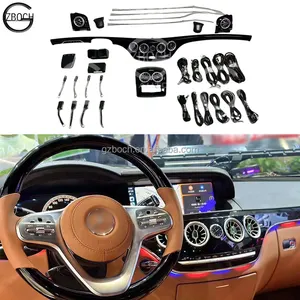 Old to new Car interior For Mercedes Benz S class S600 S500 S350 W221 upgrade to W222 Maybach Interior Air Vent Ambient Light