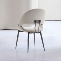 Chaises de salle à manger modernes minimalistes de luxe avec revêtement en cuir PU et pieds en acier carbone - Meubles écologiques pour la maison