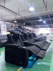 Hiện đại màu đen vải điện ngồi có thể ngả Nhà hát ghế sang trọng nhà VIP chỗ ngồi Cinema phòng sofa điện ngả phim đồ nội thất - Product Image 6