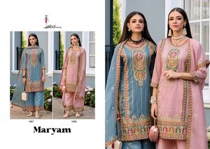 ชุดเดรสซาลวาร์คอเมซผ้าโปร่งบางดีไซน์ทันสมัยหรูหราสำหรับเทศกาล Salwar Kameez - Product Image 6