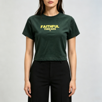 T-shirts pour femmes en jersey respirant à col rond, 100% coton vert uni, imprimé par transfert thermique, 180 grammes, style streetwear