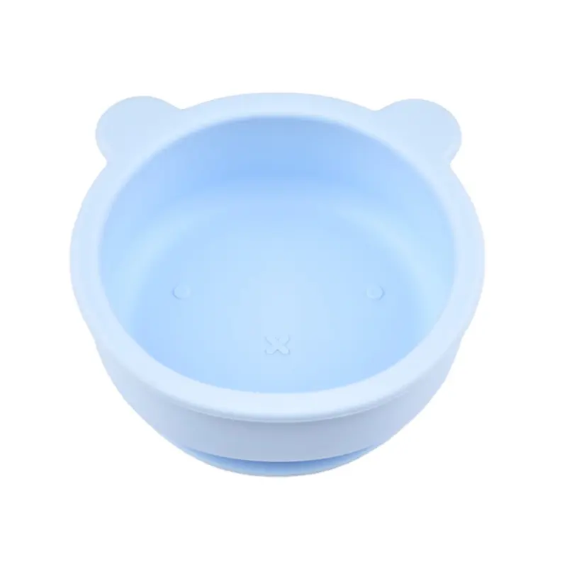 Factory Eco-friendly Baby Eating Utensils Children Bowl Fork Spoon Silicone Plate Suction Silicone Baby Feeding Tools