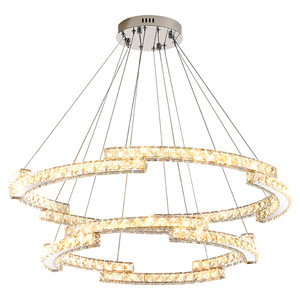 Crystal Chandelier <b>Led</b> <b>Light</b> Round Pendant <b>Light</b> Modern Minimalist Design For Living Room Bedroom Dining Room Home Lighting - Product Image 4