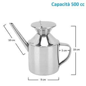 Cruet à huile en acier 500 cc avec bec anti-goutte, support d'huile de table - Product Image 2