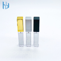 Emballage cosmétique pour gloss à lèvres carré LED de style spécial, de 7 ml à 8 ml, avec miroir, lumières LED, conteneur, étiquette privée