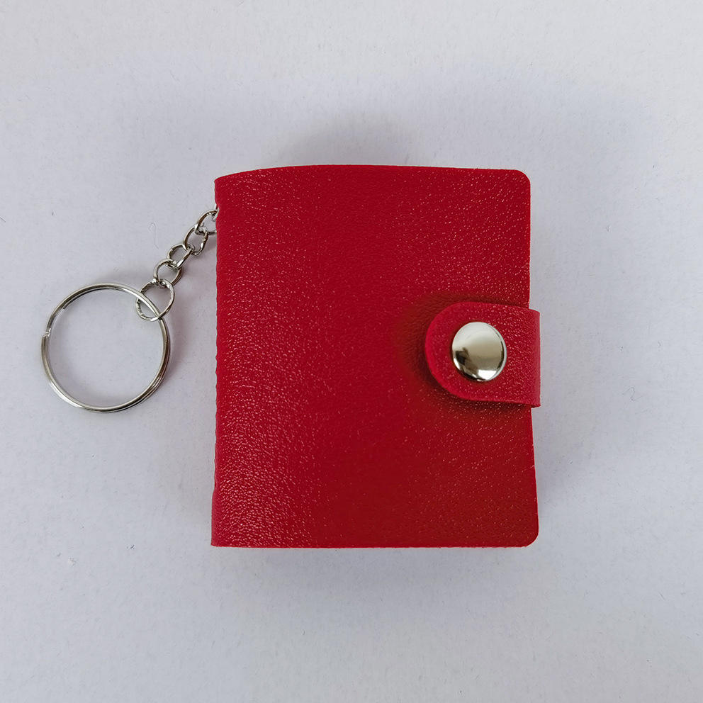 2inch red leather keychain