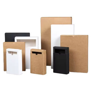 Boîte d'emballage en papier kraft en stock pour thé, bonbons, bijoux, cosmétiques, boîte à papier coulissante avec logo personnalisable et imprimés - Product Image 1