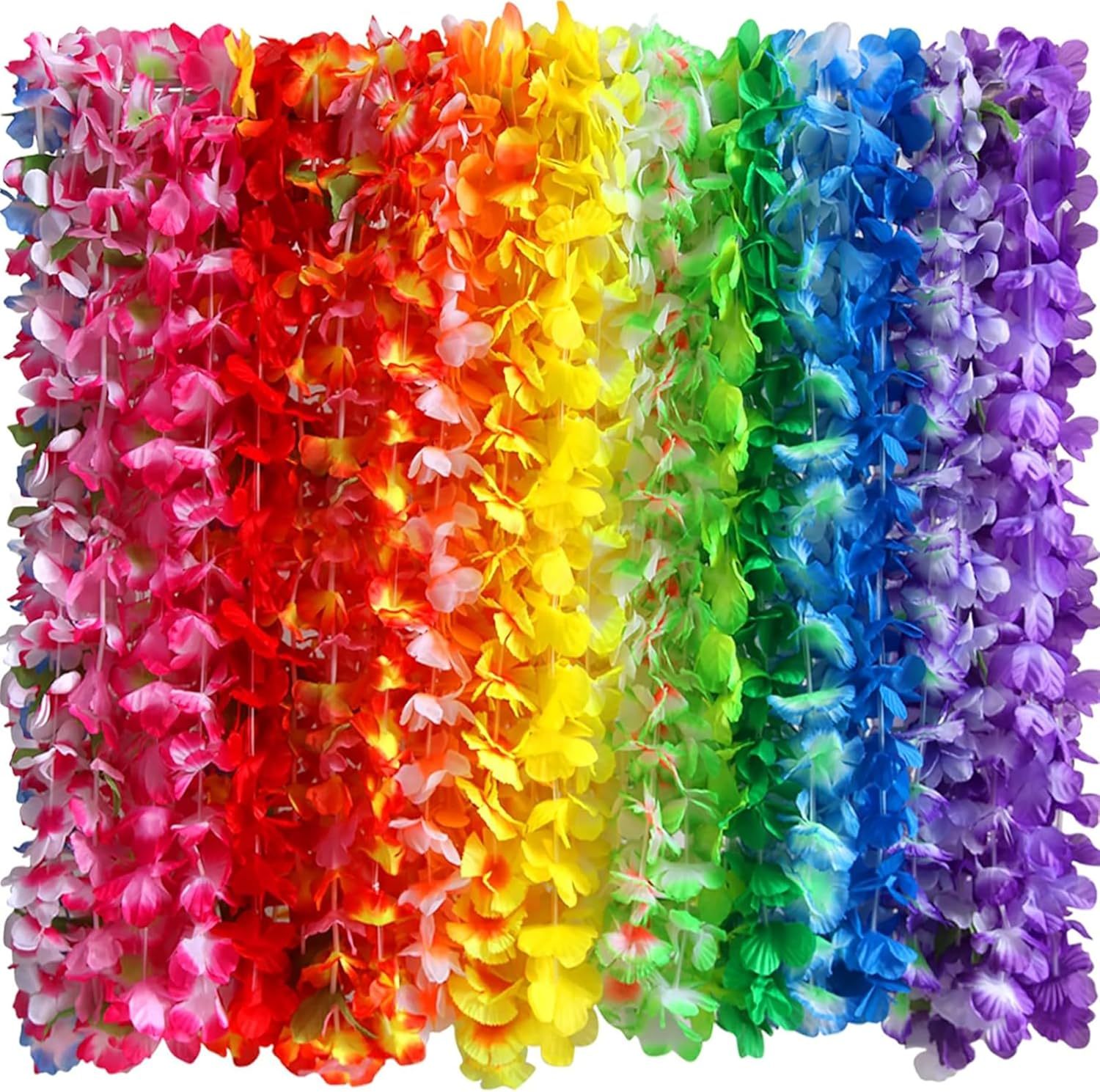 48 Pezzi Di Fiori Bianchi Leis Luau Hawaiian Beach Wedding Corona Hawaiana Ghirlanda Collana Luau Accessori Per La Festa Nuziale Dress Up - 2