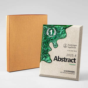 <span class=keywords><strong>Plaque</strong></span> en résine personnalisée <span class=keywords><strong>orange</strong></span>, verte, noire, marbre blanc, certificat, trophée MH-MJ0696 - Product Image 3