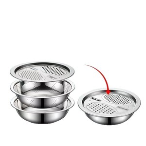 Juego de ralladores de acero inoxidable de 3 piezas, cortador de verduras multifuncional de 24x26 cm - Product Image 3