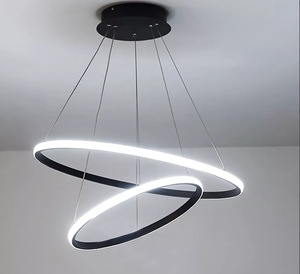 78W 110V/265V Dimmable Plafond Luminaire 3CCT Pendentif Lampara Or <span class=keywords><strong>Suspension</strong></span> Décor Moderne Lustre Suspendu 20 + 40 + 60cm - Product Image 6