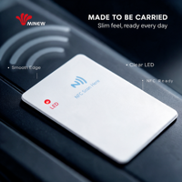 Kartu Pelacak Lokasi Pintar NFC Kontrol Akses Jarak Jauh BLE 5.3 NRF52 13.56MHz PVC Tahan Air IP67 1.3mm Ultra-Tipis 2 Tahun